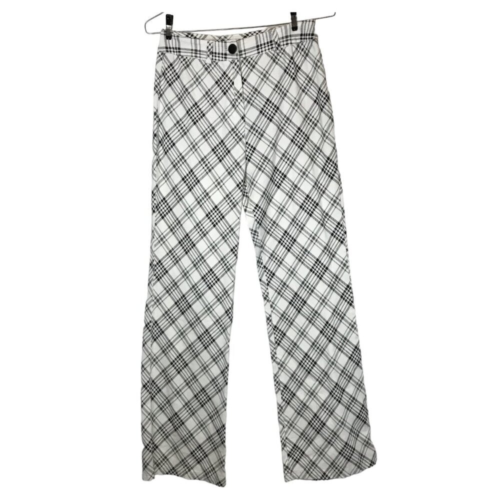 NWT Pretty Damage Womens Pants Size Small (26in Waist) Black &‎ White Plaid